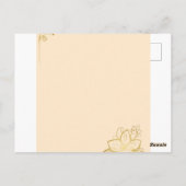 Little Cutie ゴールド フラワー 1歳の誕生日招待状C ポストカード (裏面)