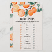 little cutie baby shower baby traits game  (正面/裏面)