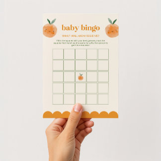 Little Cutie Baby Shower Bingo Game Printable アドバイスカード