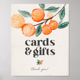 little cutie baby shower cards and gifts sign ポスター