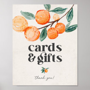 little cutie baby shower cards and gifts sign ポスター