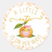 Little Cutie Baby Shower Classic Round Sticker ラウンドシール (正面)