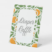 Little Cutie Baby Shower Diaper Raffle Sign 台座サイン (正面)