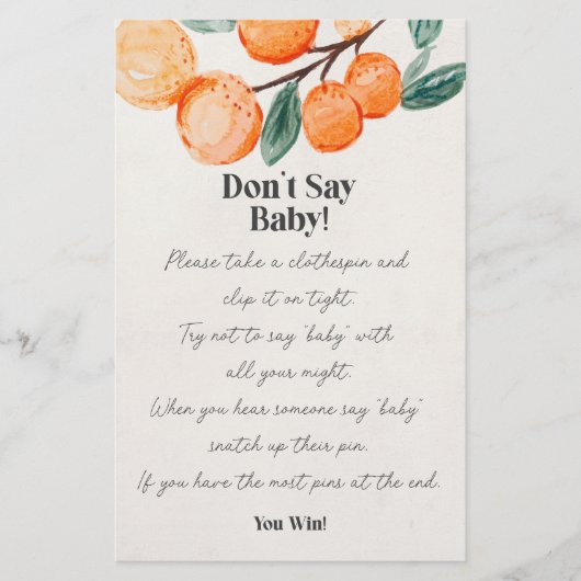 little cutie baby shower dont say baby game  (正面)