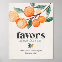 little cutie baby shower favors sign ポスター