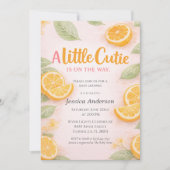 Little Cutie Baby Shower Invitation Citrus Orange 招待状 (正面)