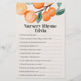 little cutie baby shower nursery rhyme trivi game 