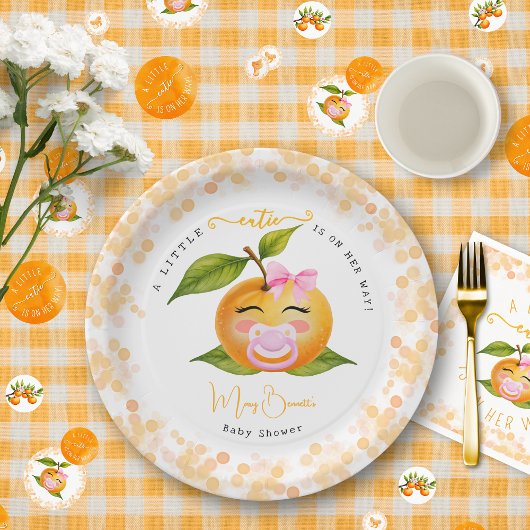 Little Cutie Baby Shower Party Plates ペーパープレート