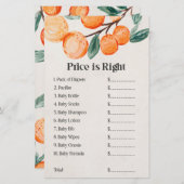 little cutie baby shower price is right game  (正面/裏面)