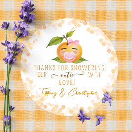 Little Cutie Baby Shower Thanks Sticker ラウンドシール