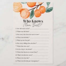 little cutie baby shower who knows mom best game 