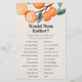 little cutie baby shower would mom rather game 