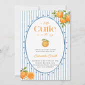 Little Cutie Blue Baby Shower 招待状 (正面)