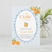 Little Cutie Blue Baby Shower 招待状 (スタンド正面)