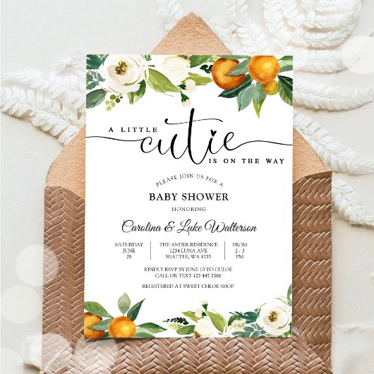 Little Cutie Citrus Baby Shower Invitation 招待状