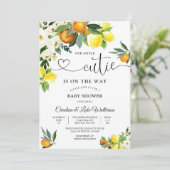Little Cutie Citrus Baby Shower Invitation 招待状 (スタンド正面)