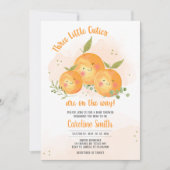 Little Cutie Citrus Orange Baby Shower 招待状 (正面)