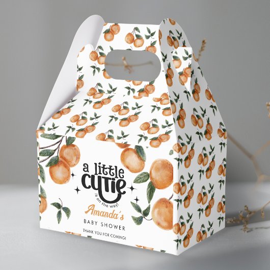  Little Cutie Citrus Orange Thank You  Baby Shower フェイバーボックス