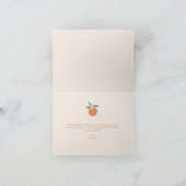 Little Cutie Citrus Oranges Baby Shower サンキューカード (内部)
