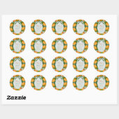 Little Cutie Citrus Oranges Stripes Baby Shower  ラウンドシール (シート)