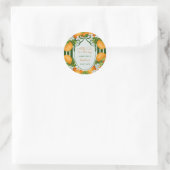 Little Cutie Citrus Oranges Stripes Baby Shower  ラウンドシール (バッグ)