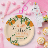 Little Cutie Clementine Baby Shower Paper Plate ペーパープレート (パーティー)
