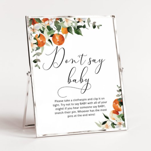 Little cutie Don't say baby shower game Poster ポスター
