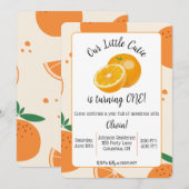 Little Cutie First Birthday Invitation 招待状 (正面/裏面)