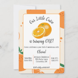 Little Cutie First Birthday Invitation 招待状