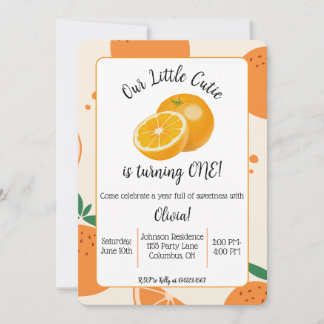 Little Cutie First Birthday Invitation 招待状