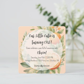Little Cutie First Birthday Invitation  招待状