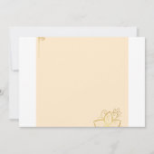 Little Cutie Gold Floral 1st Birthday Invitation C サンキューカード (裏面)