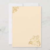 Little Cutie Gold Floral 1st Birthday Invitation C 招待状 (裏面)