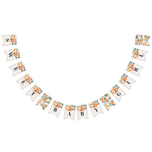 little cutie happy baby shower banner orange バンティングフラッグ (全)