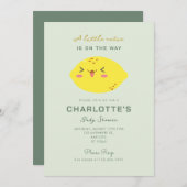 Little Cutie Lemon Citrus Baby Shower Invitation 招待状 (正面/裏面)