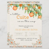 Little Cutie On The Way Baby Shower Invitation 招待状 (正面/裏面)