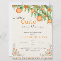 Little Cutie On The Way Baby Shower Invitation
