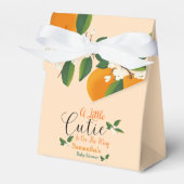 Little Cutie On The Way Orange Baby Shower フェイバーボックス (正面サイド)