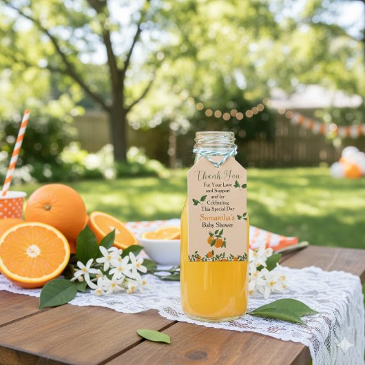 Little Cutie Orange Baby Shower  ギフトタグ