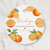 Little Cutie Orange Baby Shower フェイバータグ (正面)