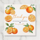 Little Cutie Orange Baby Shower フェイバータグ (正面)