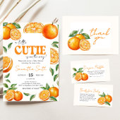 Little Cutie Orange Baby Shower 招待状