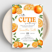 Little Cutie Orange Baby Shower 招待状