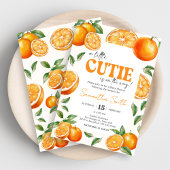 Little Cutie Orange Baby Shower 招待状