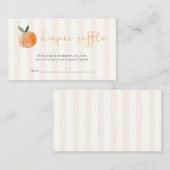 Little Cutie Orange Baby Shower Diaper Raffle エンクロージャーカード (正面/裏面)