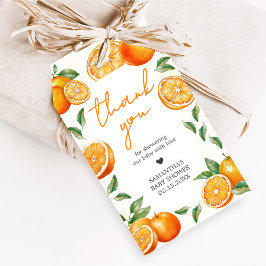 Little Cutie Orange Baby Shower Favor Tags ギフトタグ