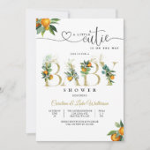 Little Cutie Orange Baby Shower Invitation 招待状 (正面)
