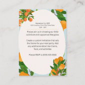 Little Cutie Orange Baby Shower - Organic Market エンクロージャーカード (裏面)