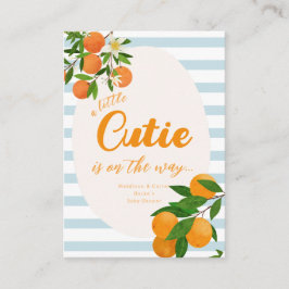 Little Cutie Orange Baby Shower - Organic Market エンクロージャーカード
