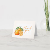 Little Cutie Orange Baby Shower Thank You Card サンキューカード (正面)
